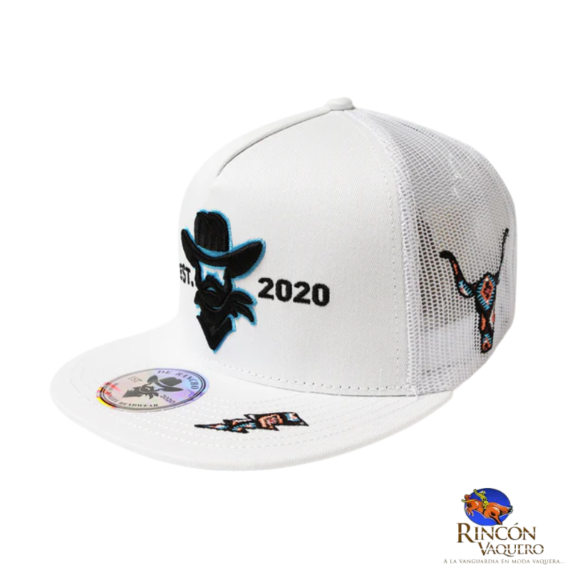 Gorra De Rancho Hats Longhorn Blanco/Negro