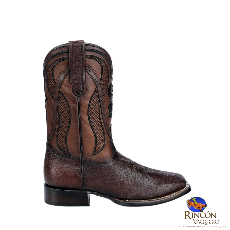Bota rodeo en piel genuina de panza de avestruz para caballero