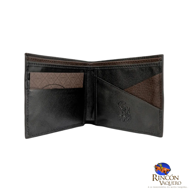 Billetera Cuadra en Piel Genuina de Niloticus Negro