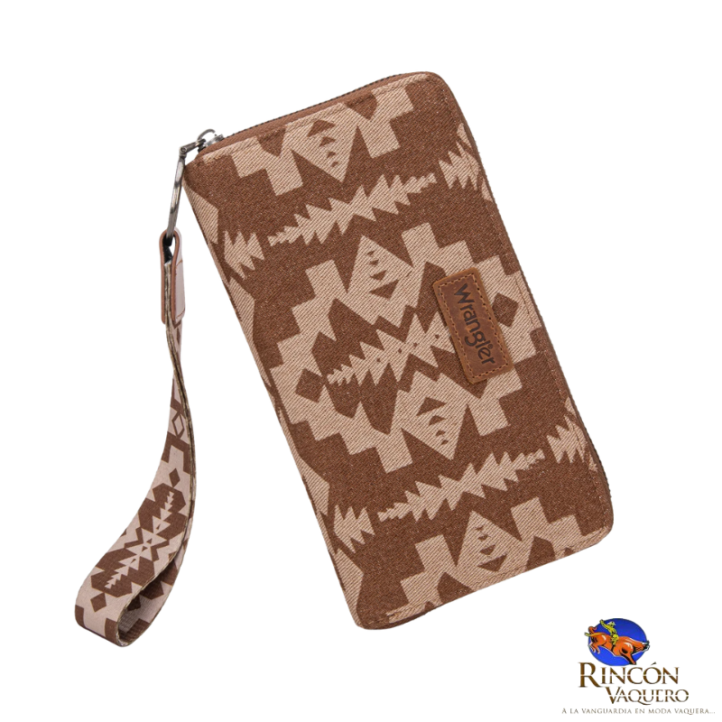 Cartera con estampado artístico Wrangler Southwestern - Marrón