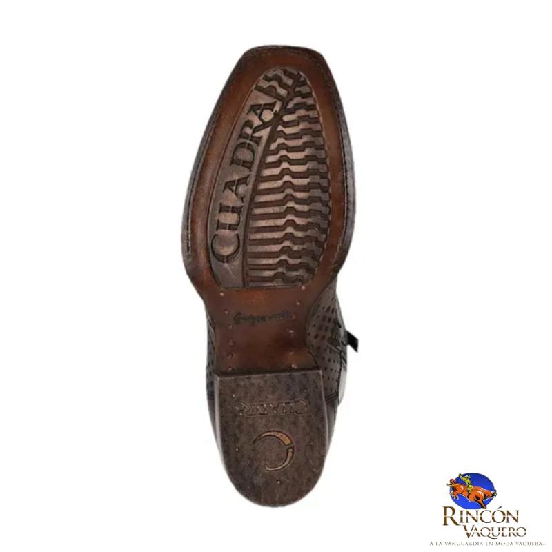 Bota casual de piel grabada color café