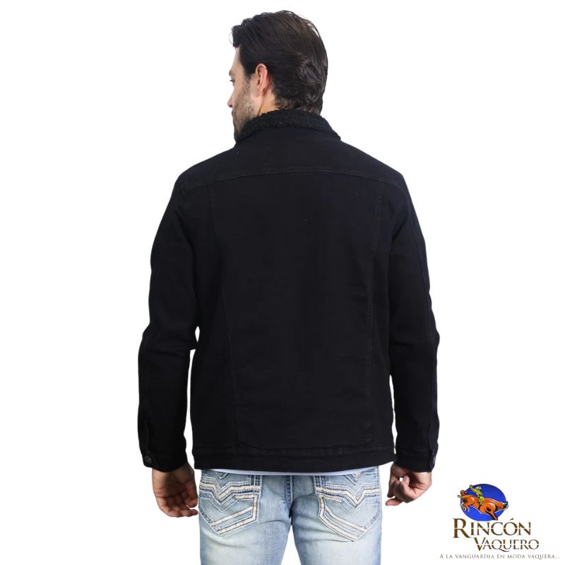 Chamarra acolchado negro para caballero