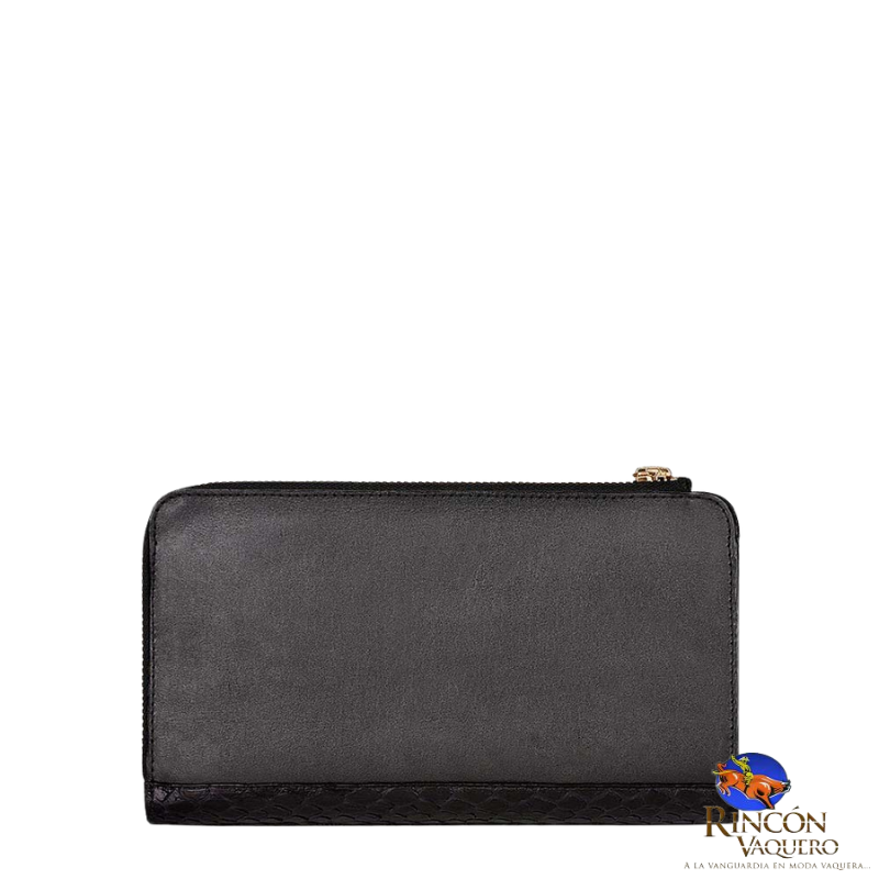 Billetera piel genuina de Pitón negro
