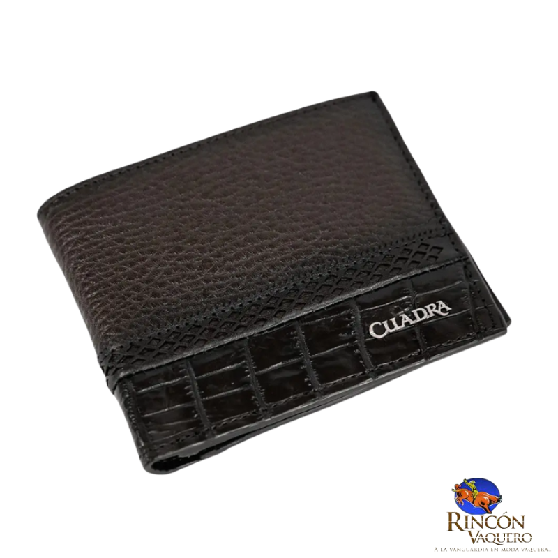 Billetera Cuadra en Piel Genuina de Niloticus café