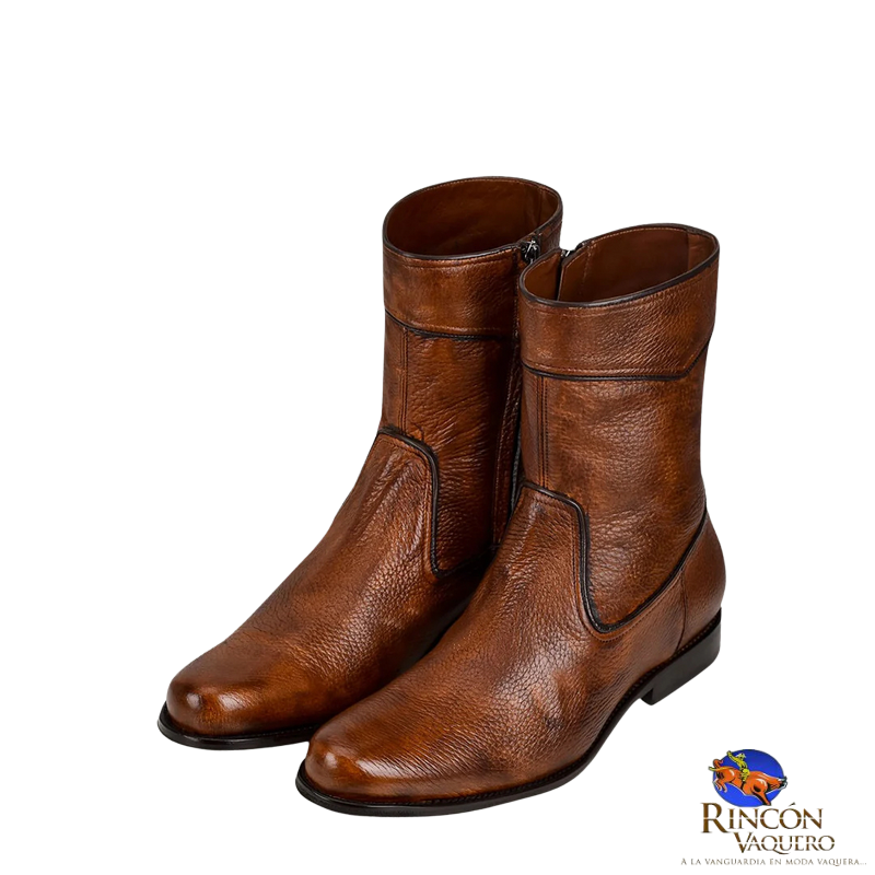 Bota de vestir en piel genuina de venado para caballero