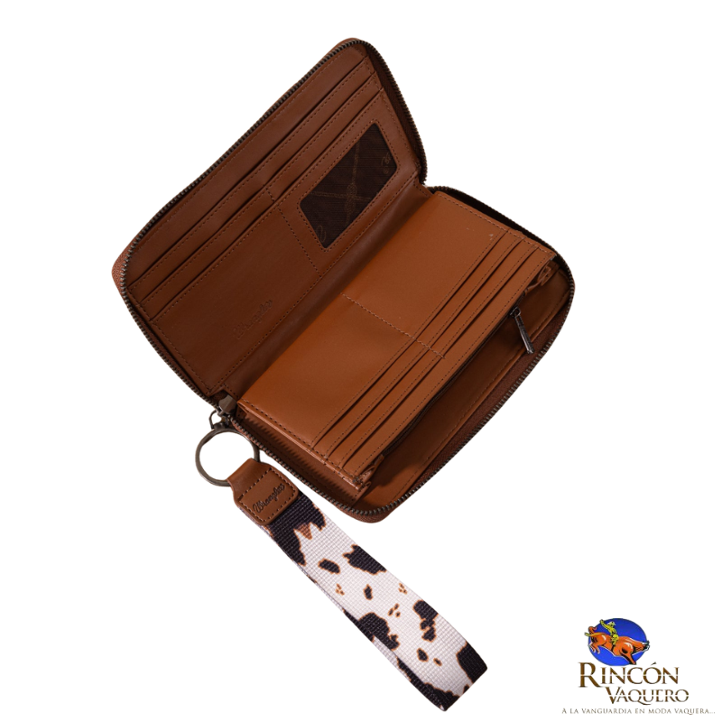 Cartera Wrangler con estampado de vaca Marrón