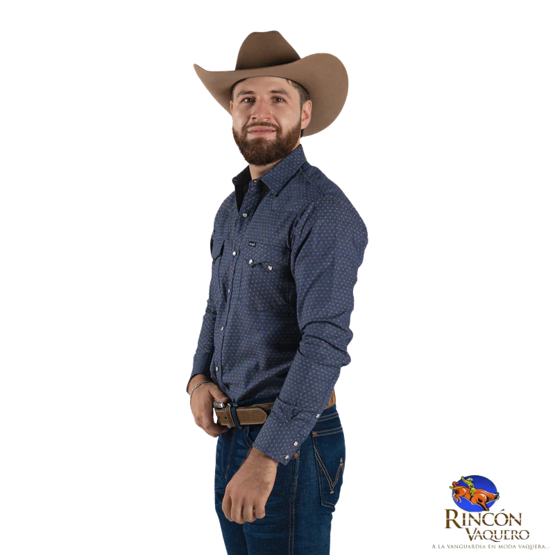 Camisa Wrangler  caballero estampado marino 572