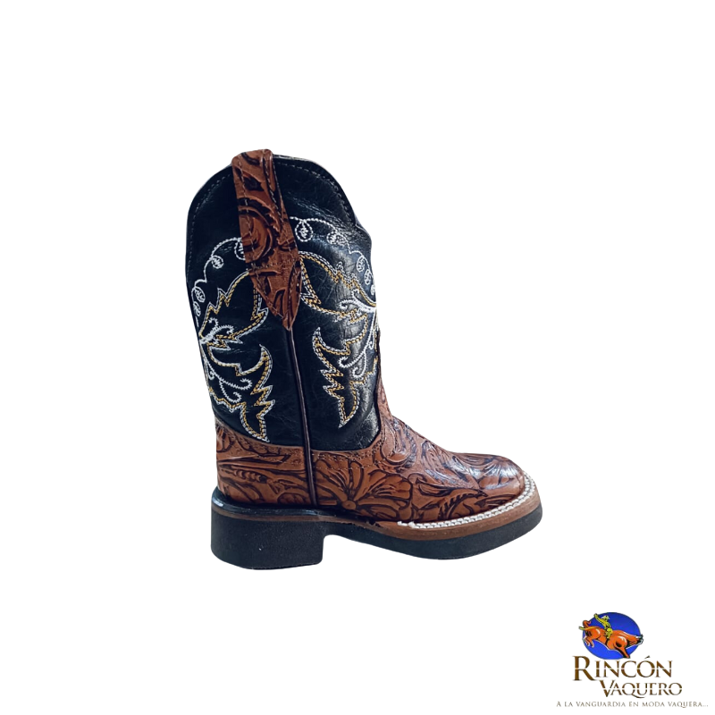 Bota para niño con grabado floreado
