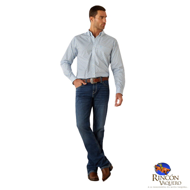 Camisa para caballero wrinkle free booker fitted