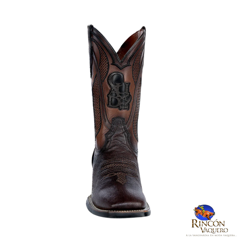 Bota rodeo en piel genuina de panza de avestruz para caballero