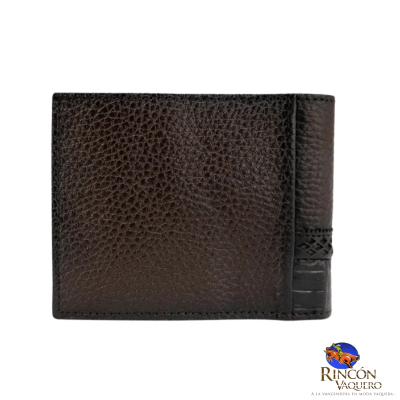 Billetera Cuadra en Piel Genuina de Niloticus Negro
