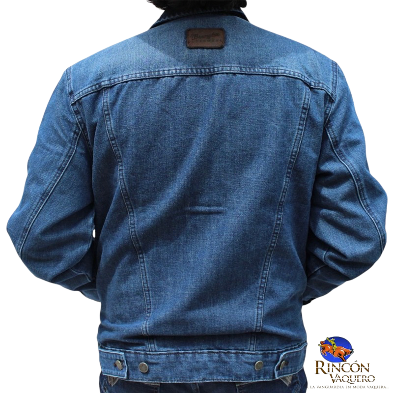 Chaqueta vaquera estilo camionero con forro de franela estilo western wrangler