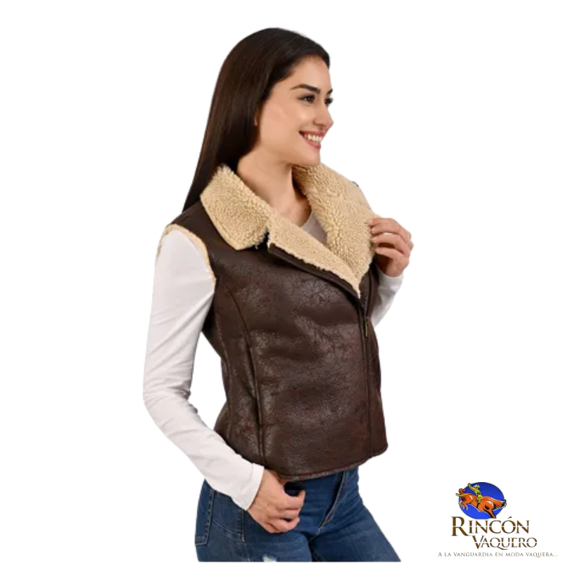Chaleco Wrangler para dama imitacion piel borrego