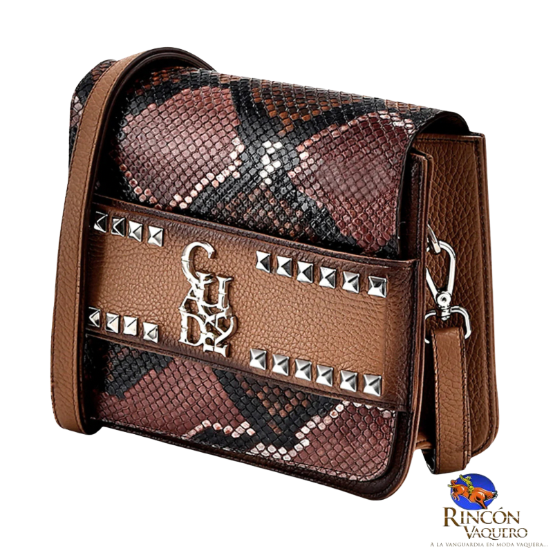 Crossbody en piel genuina de pitón para dama