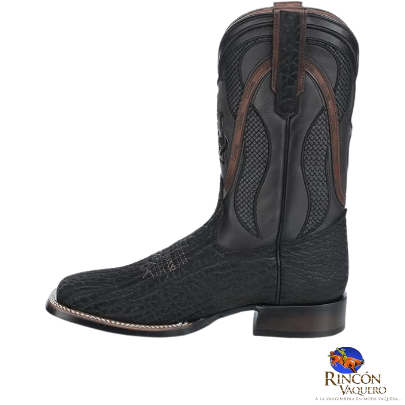 Bota rodeo en piel genuina de cuello de toro para caballero