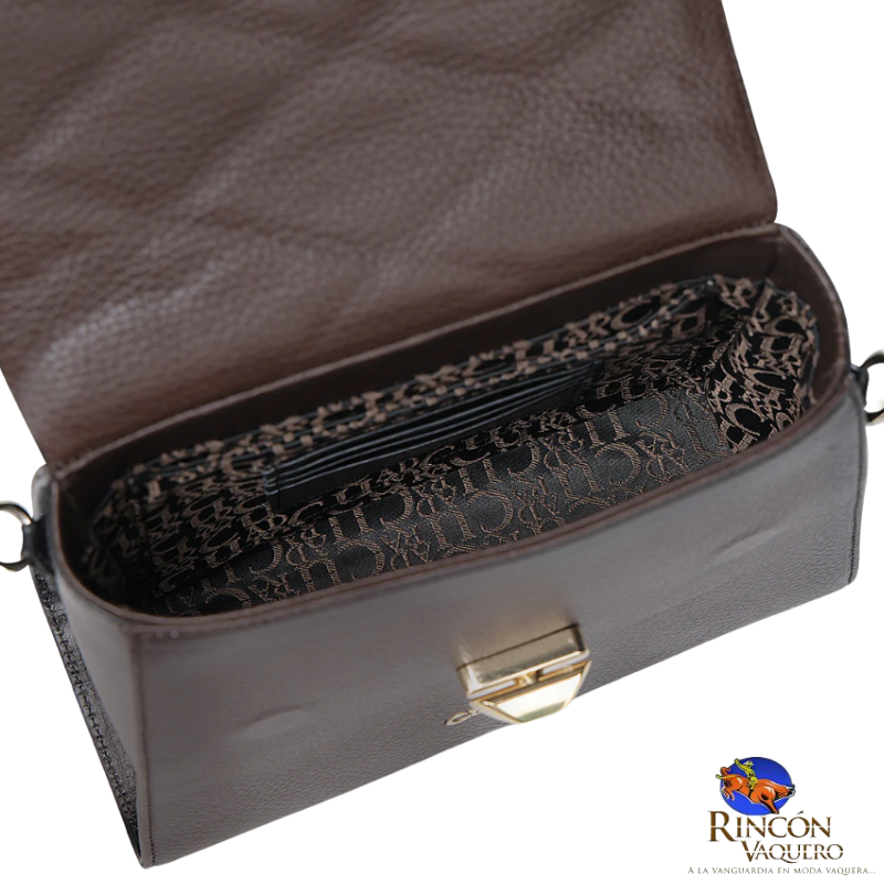 Bolso de mano en piel genuina de mantarraya para dama