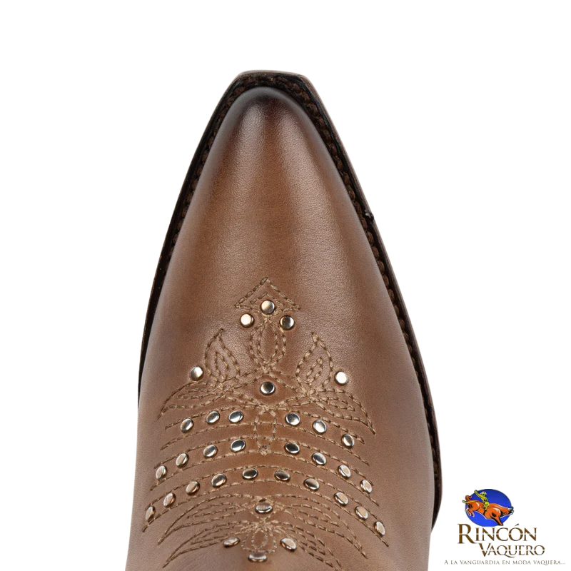 Bota alta western para dama en piel genuina de res