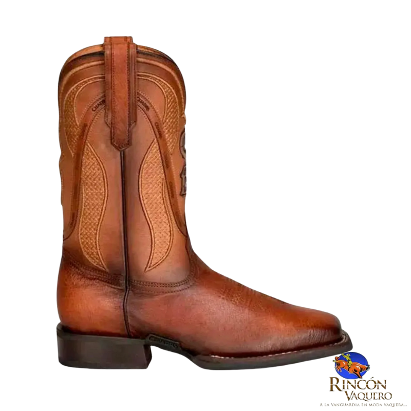 Bota rodeo en piel genuina de panza de avestruz para caballero
