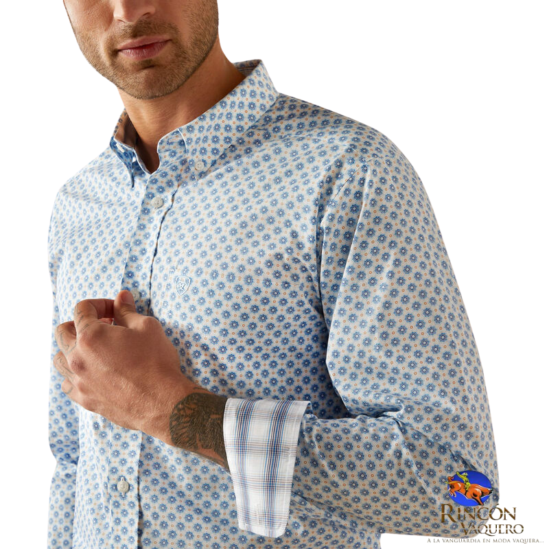 Camisa para caballero wrinkle free booker fitted