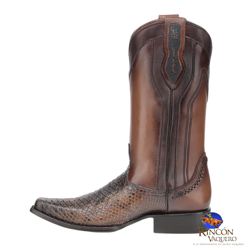 Bota tradicional en piel genuina de pitón para caballero