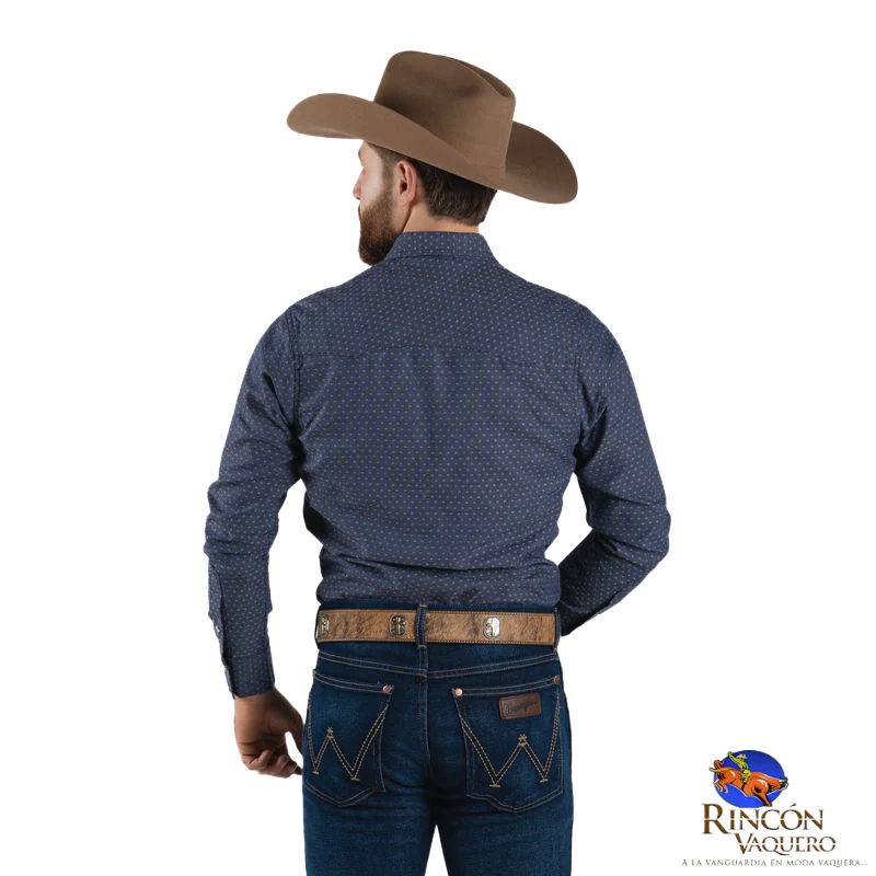 Camisa Wrangler  caballero estampado marino 572
