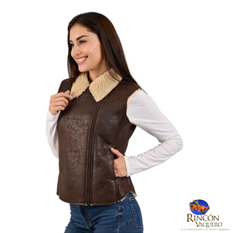 Chaleco Wrangler para dama imitacion piel borrego