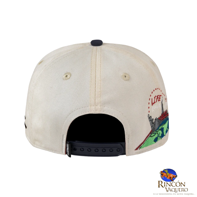 Gorra JC Hats University of life Beige Navy Curve