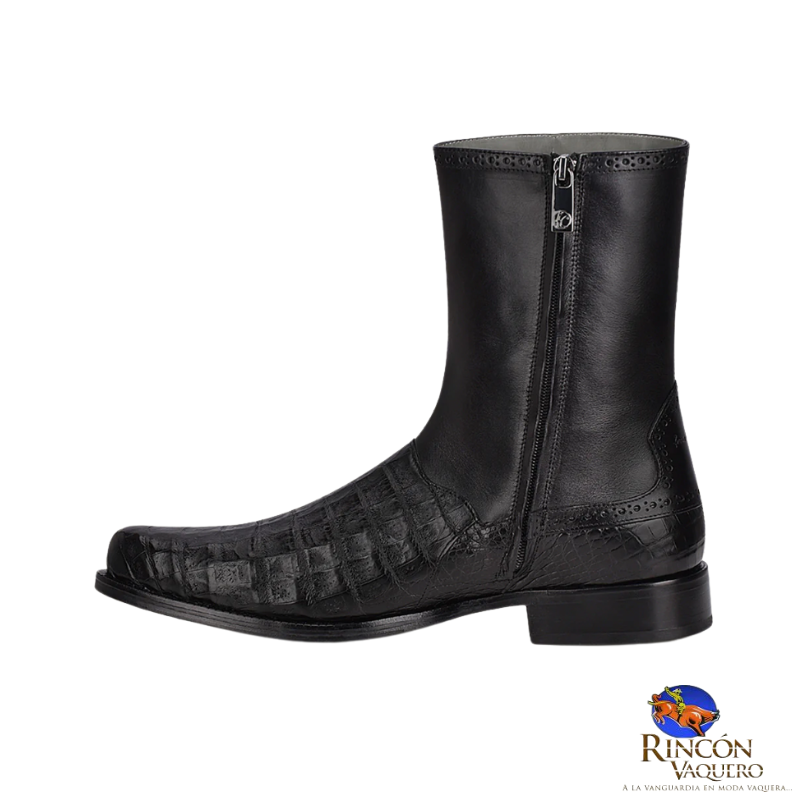 Bota de vestir en piel genuina de caimán para caballero