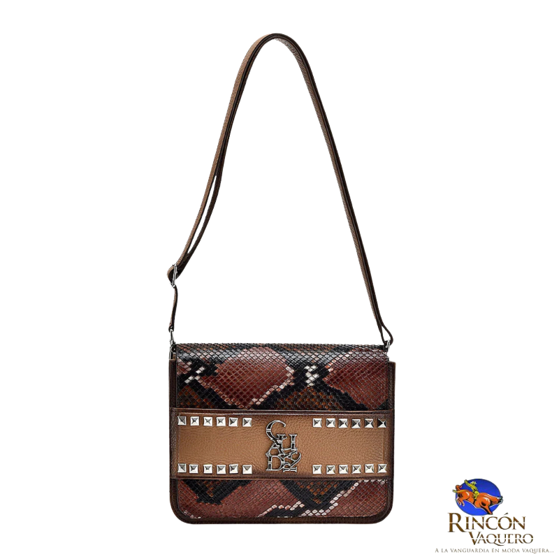Crossbody en piel genuina de pitón para dama