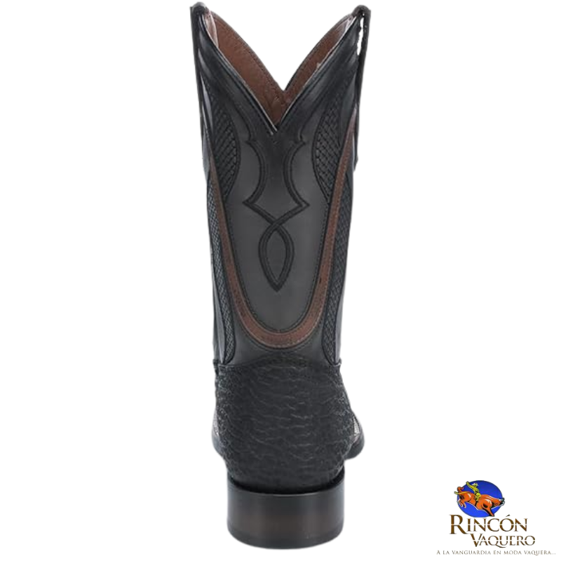 Bota rodeo en piel genuina de cuello de toro para caballero