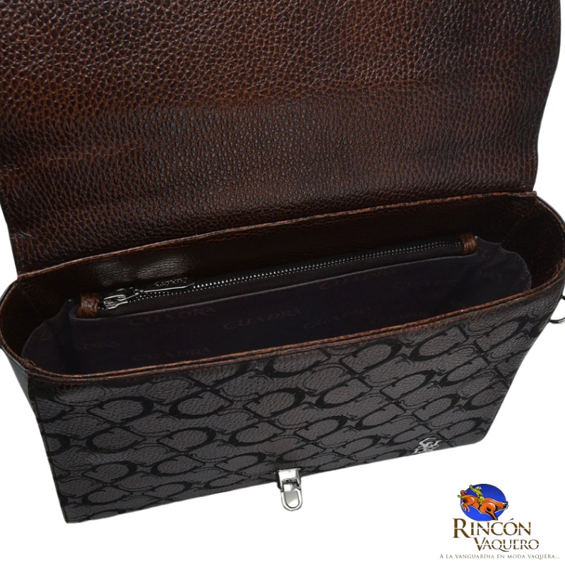 Bolsa Cuadra en Piel Genuina de Pitón