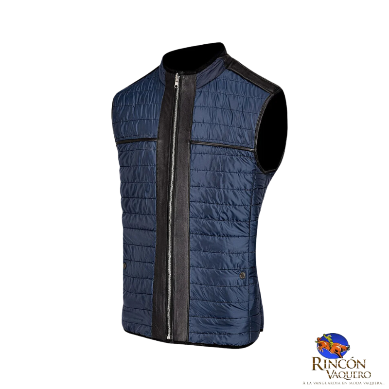 Chaleco reversible en piel genuina de ovino para caballero