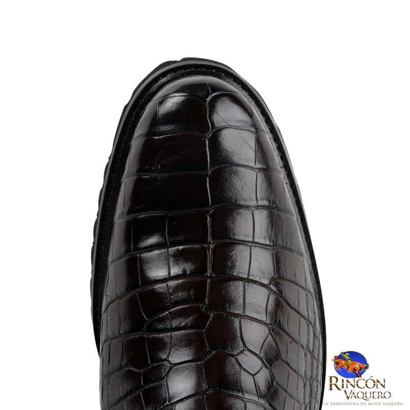 Bota de vestir en piel genuina de alligator para caballero