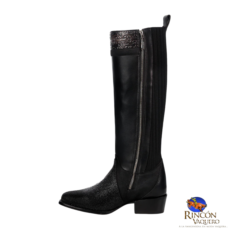 Bota casual en piel genuina de mantarraya para dama