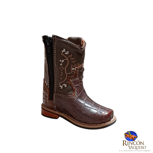 Bota para niño con grabado de cocodrilo