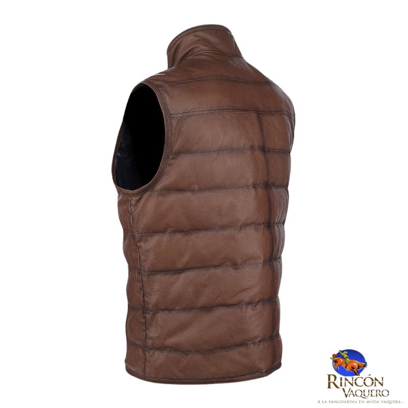 Chaleco reversible en piel genuina de ovino para caballero