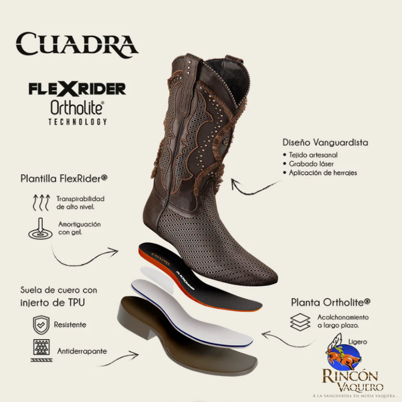 Bota rodeo en piel genuina para dama
