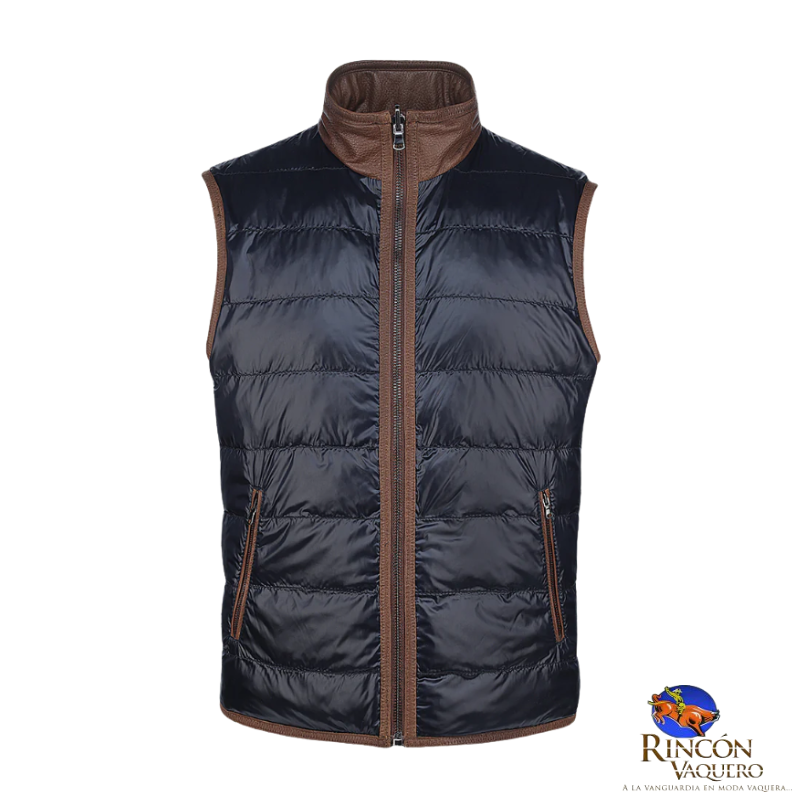Chaleco reversible en piel genuina de ovino para caballero
