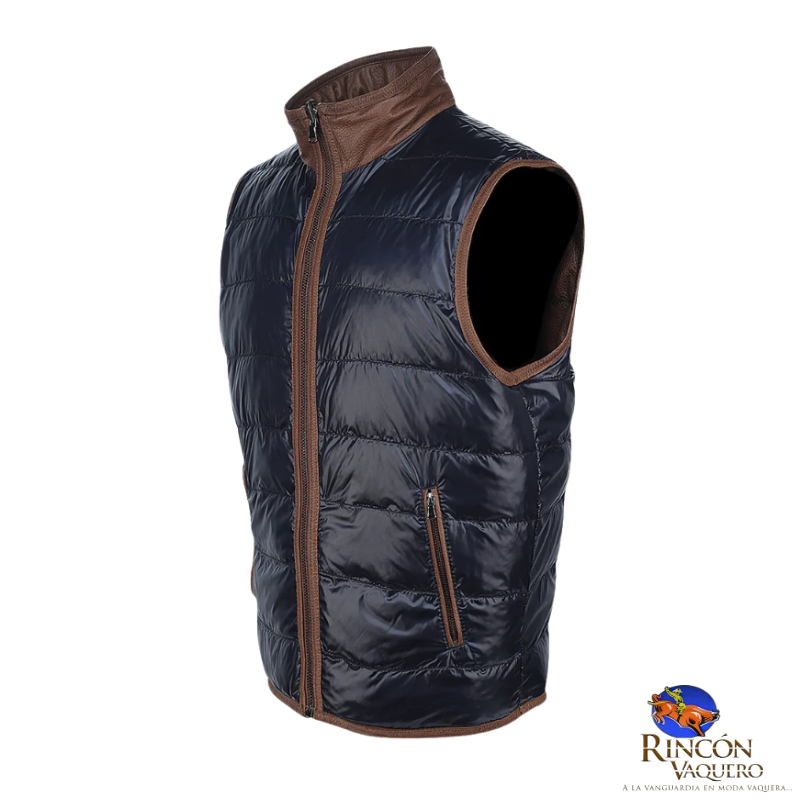 Chaleco reversible en piel genuina de ovino para caballero