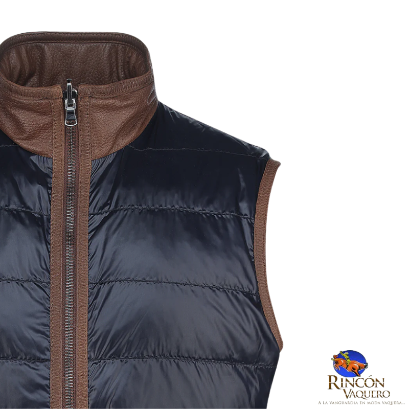 Chaleco reversible en piel genuina de ovino para caballero