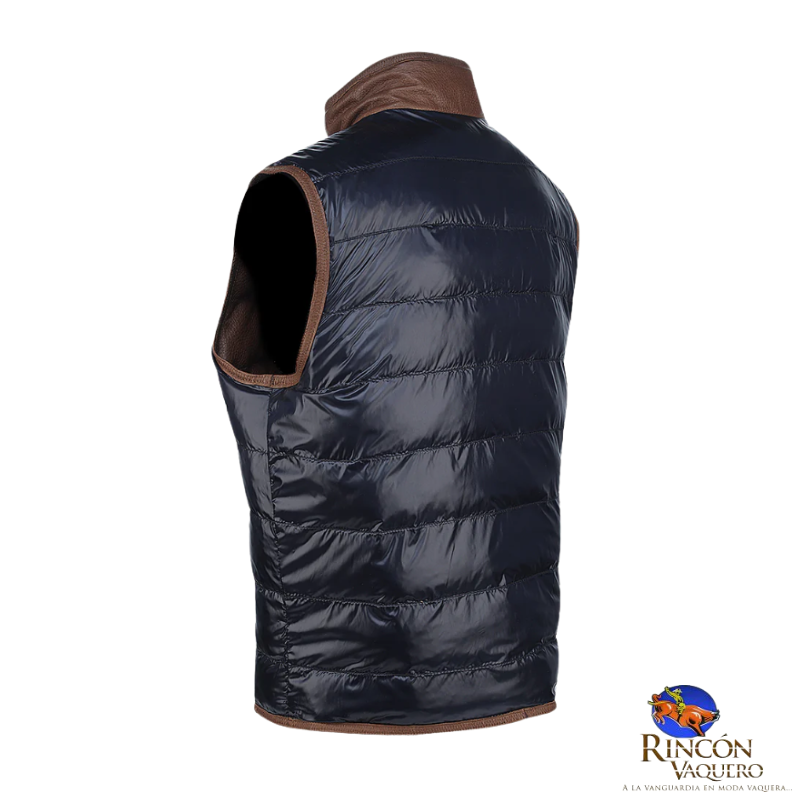 Chaleco reversible en piel genuina de ovino para caballero