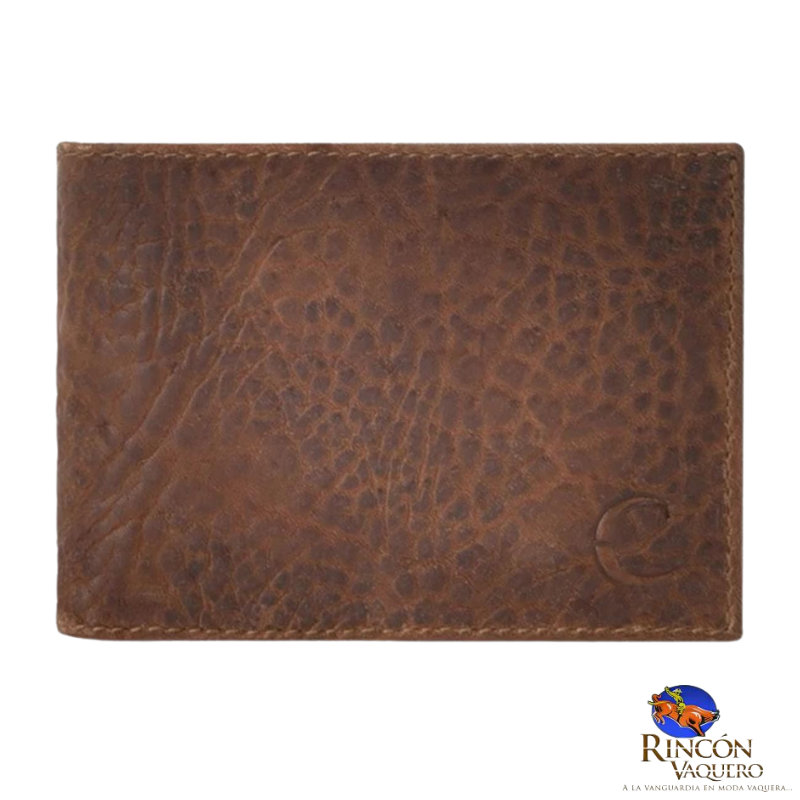 Cartera para caballero en piel genuina de res en color miel