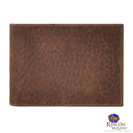 Cartera para caballero en piel genuina de res en color miel