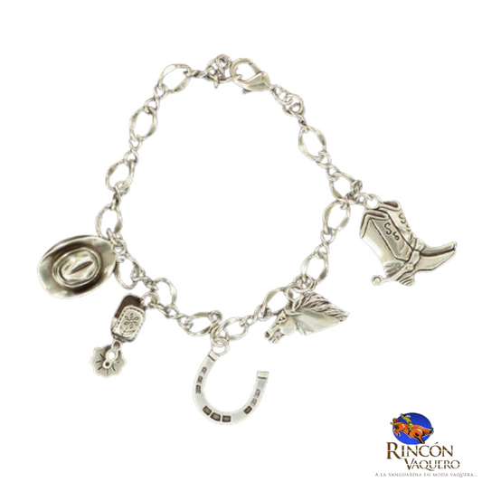 Brazalete con charms de plata