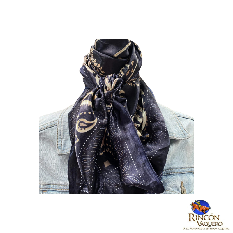 Mascada Rodeo Drive Paisley Azul y Crema para dama