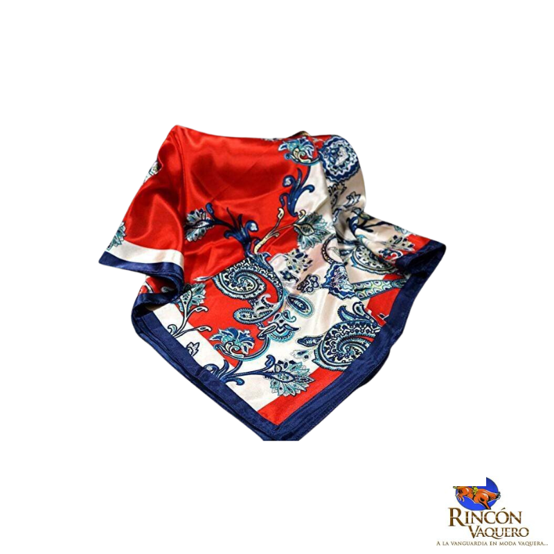 Mascada Rodeo Drive Rojo y Navy Paisley para dama