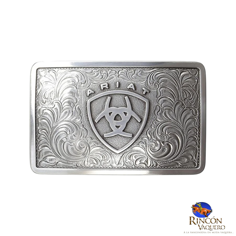 Hebilla de cinturón rectangular de filigrana plateada Ariat