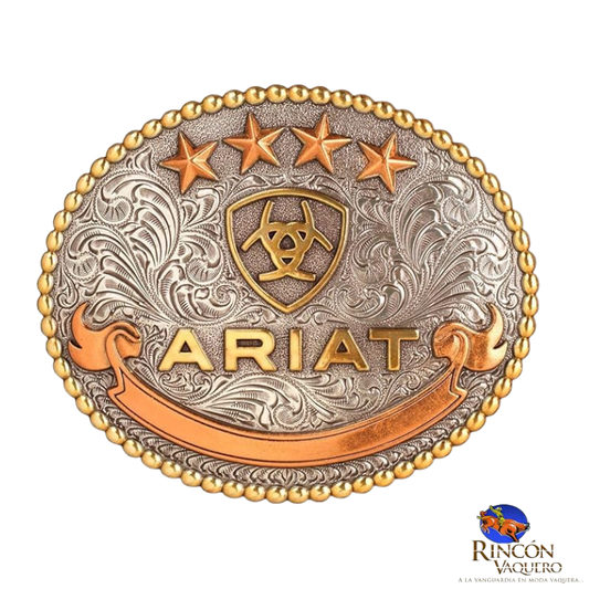 Hebilla logo plata antigua/oro Ariat
