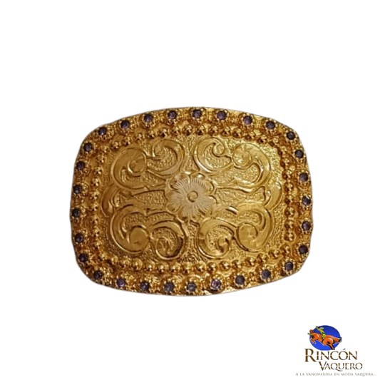 Hebilla Ranch Brand Piedra floral