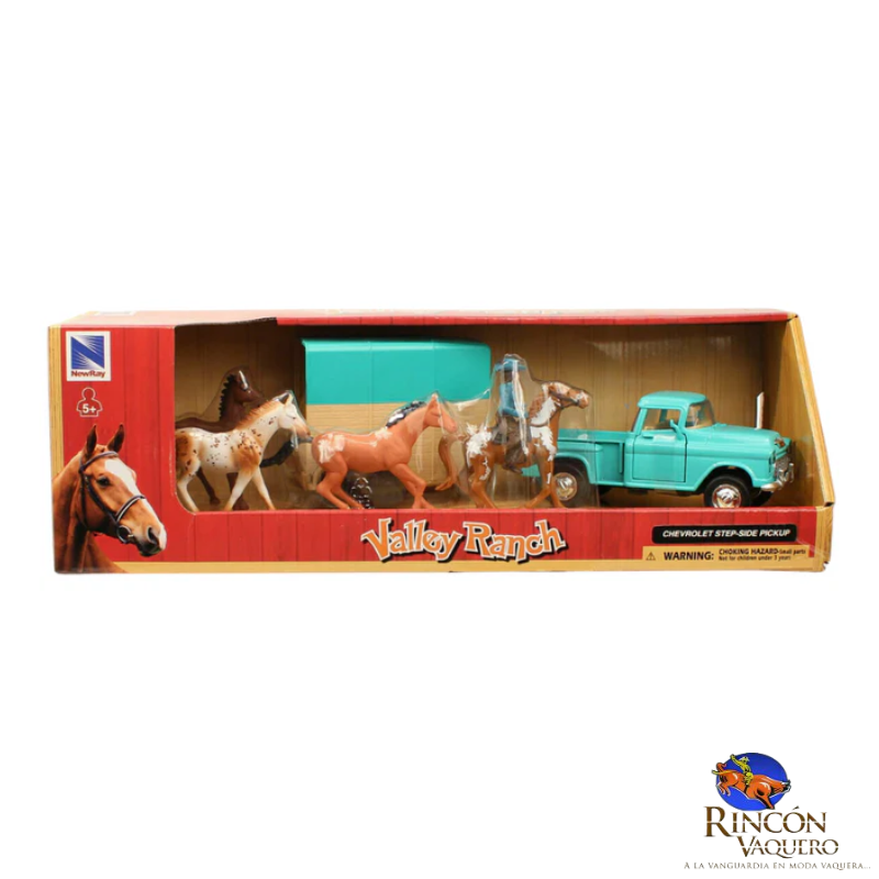 Juguete M&F Western Chevy Pickup 1955 and Horse Trailer